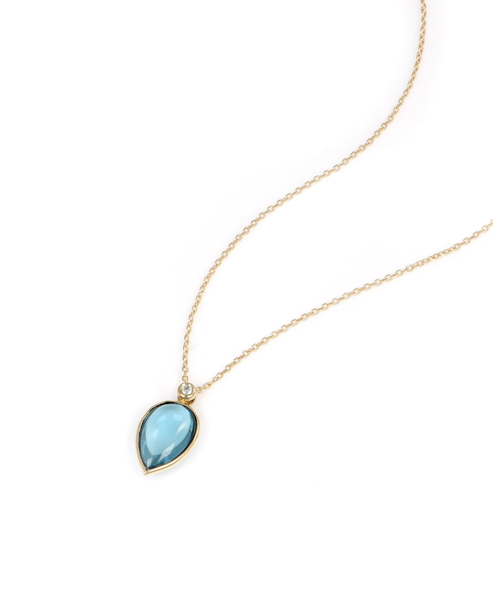 Smooth Topaz Drop Necklace