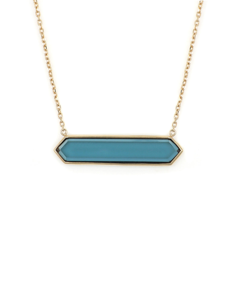 London Blue Hexagon Necklace