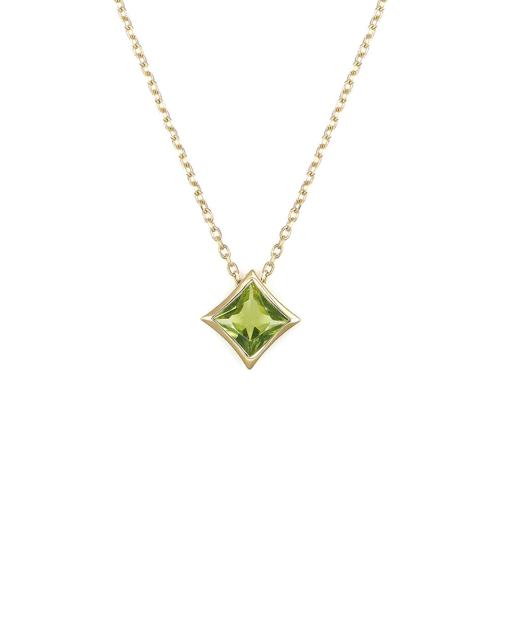 Princess Cut Peridot Necklace