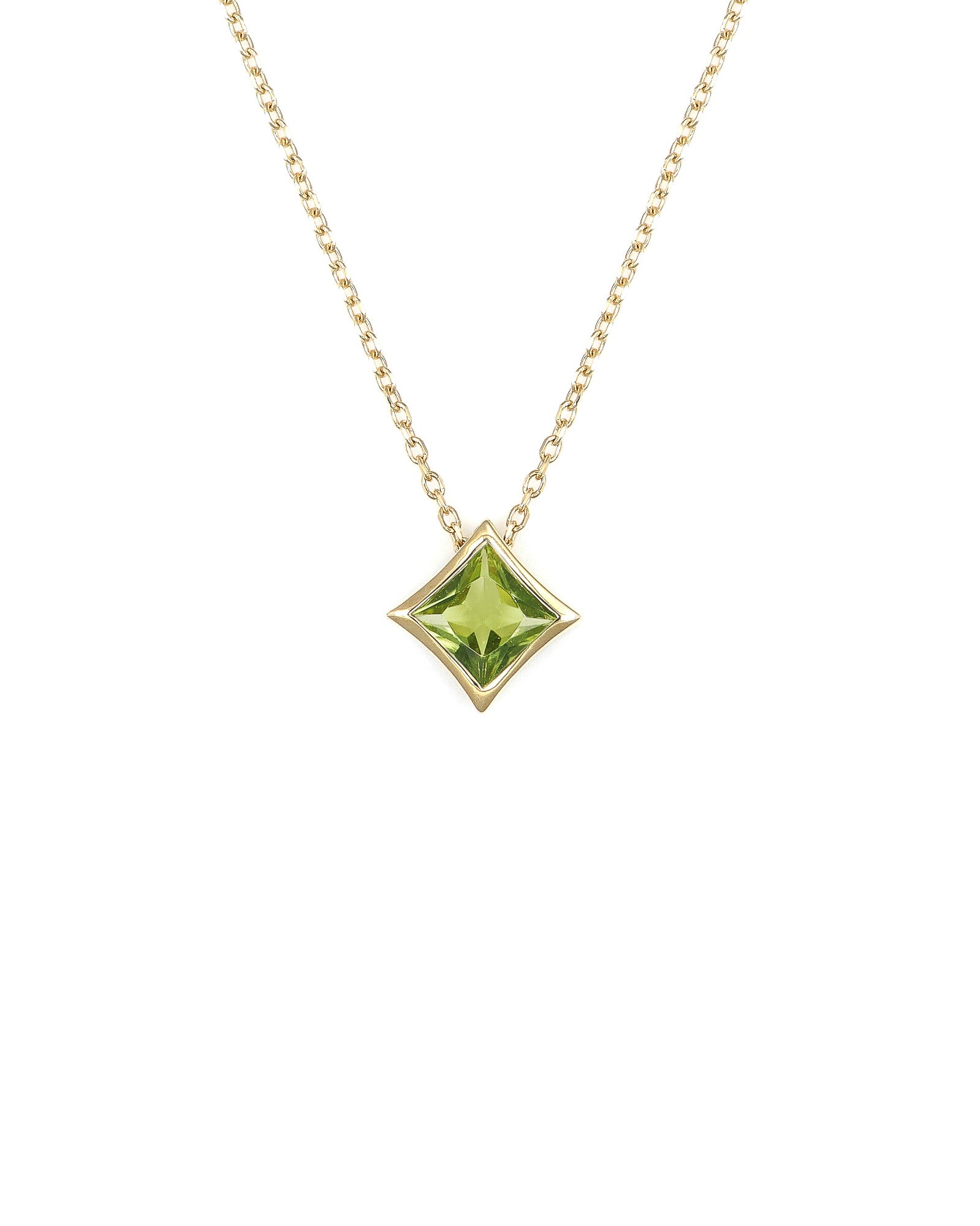 Princess Cut Peridot Necklace