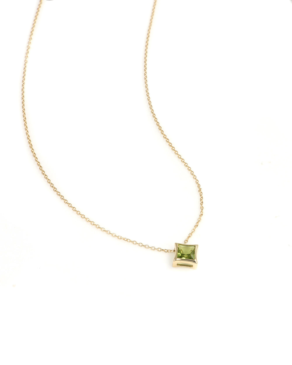 Princess Cut Peridot Necklace