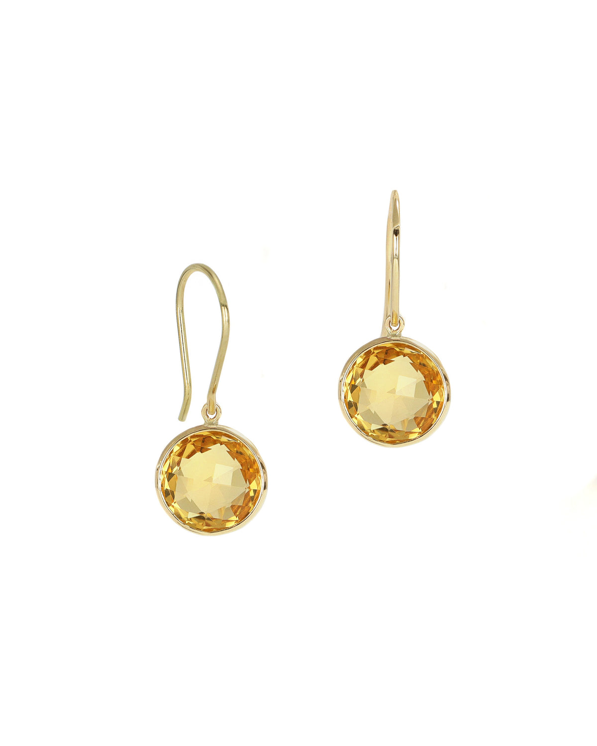 Round Citrine Earrings