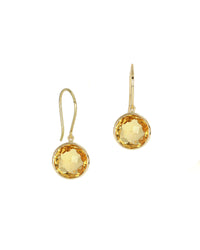 Round Citrine Earrings