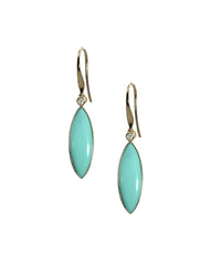 Elongated Marquise Turquoise Earrings