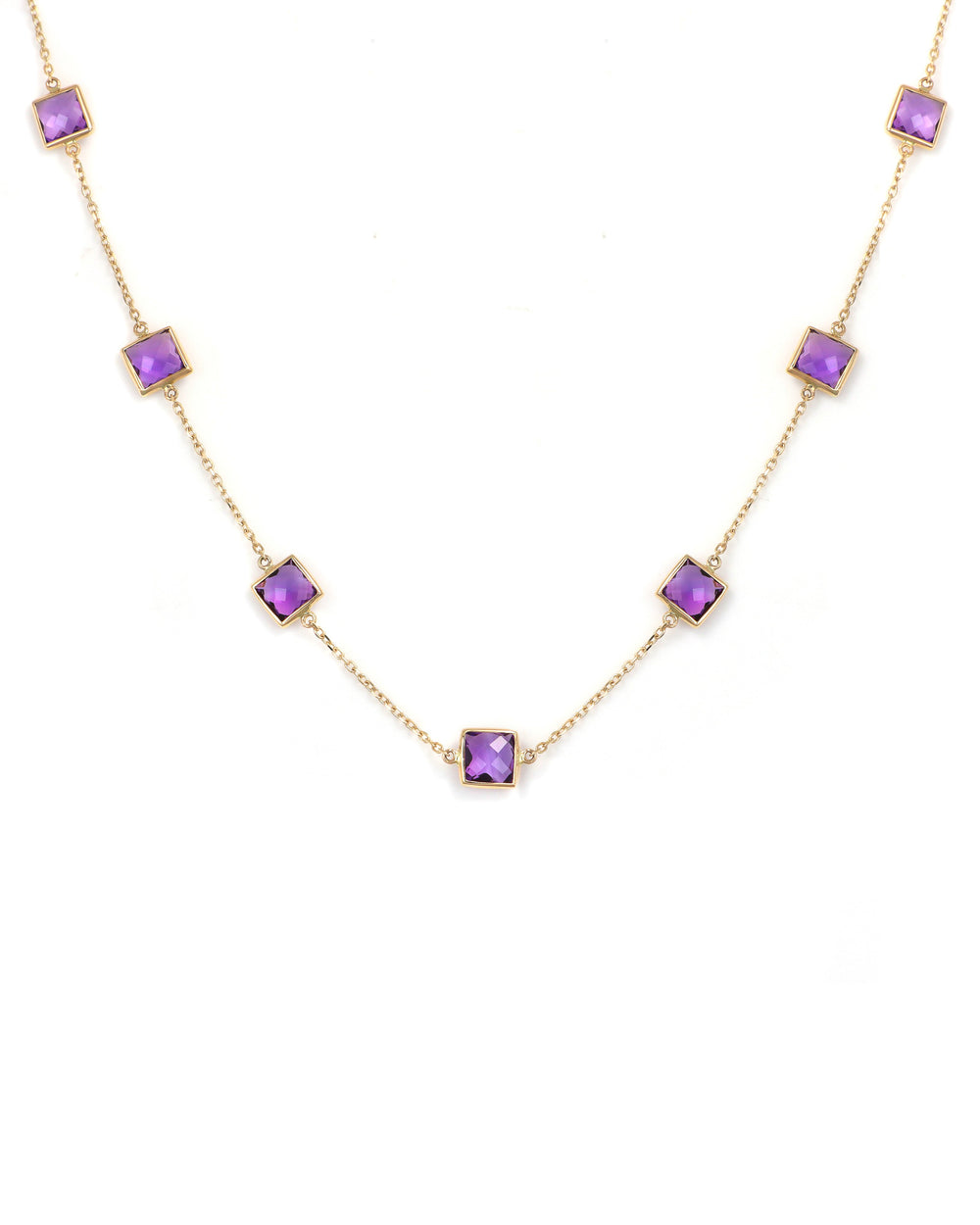 Amethyst Squares Necklace