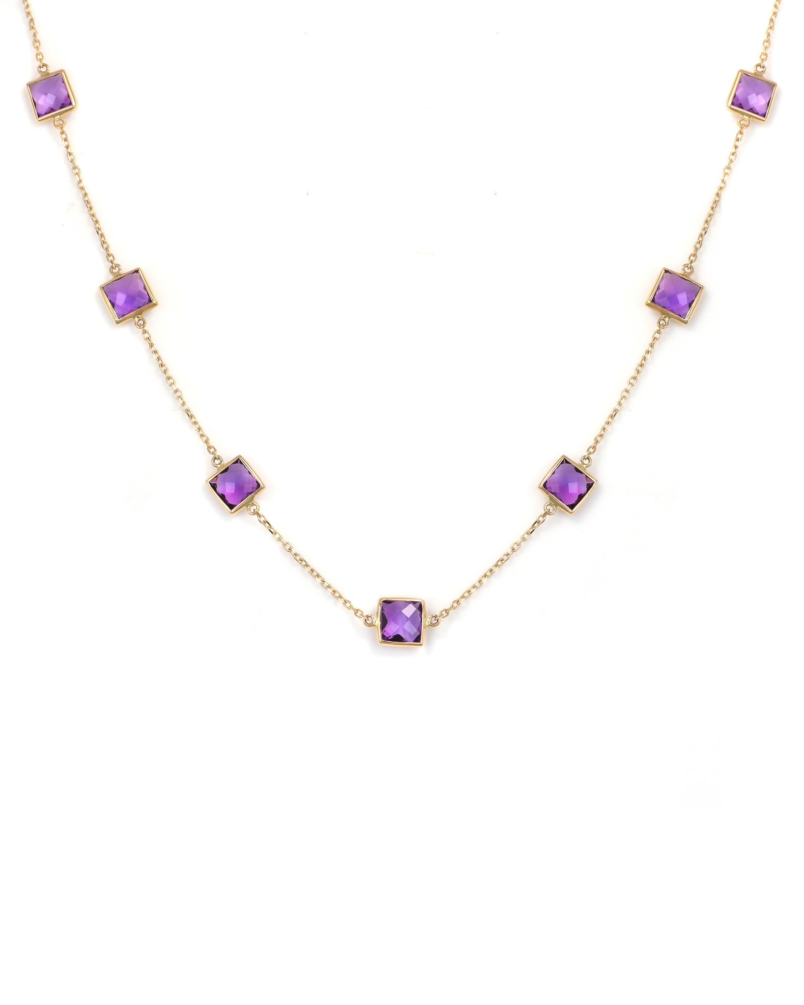 Amethyst Squares Necklace