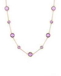 Amethyst Round Station Necklace