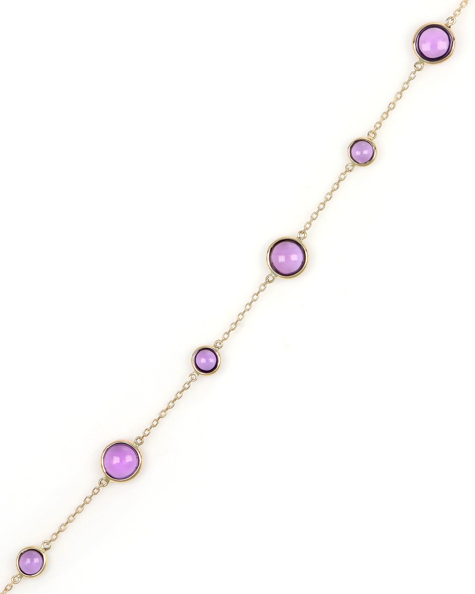 Amethyst Round Station Necklace