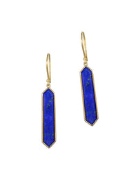 Hexagon Lapis Drop Earrings
