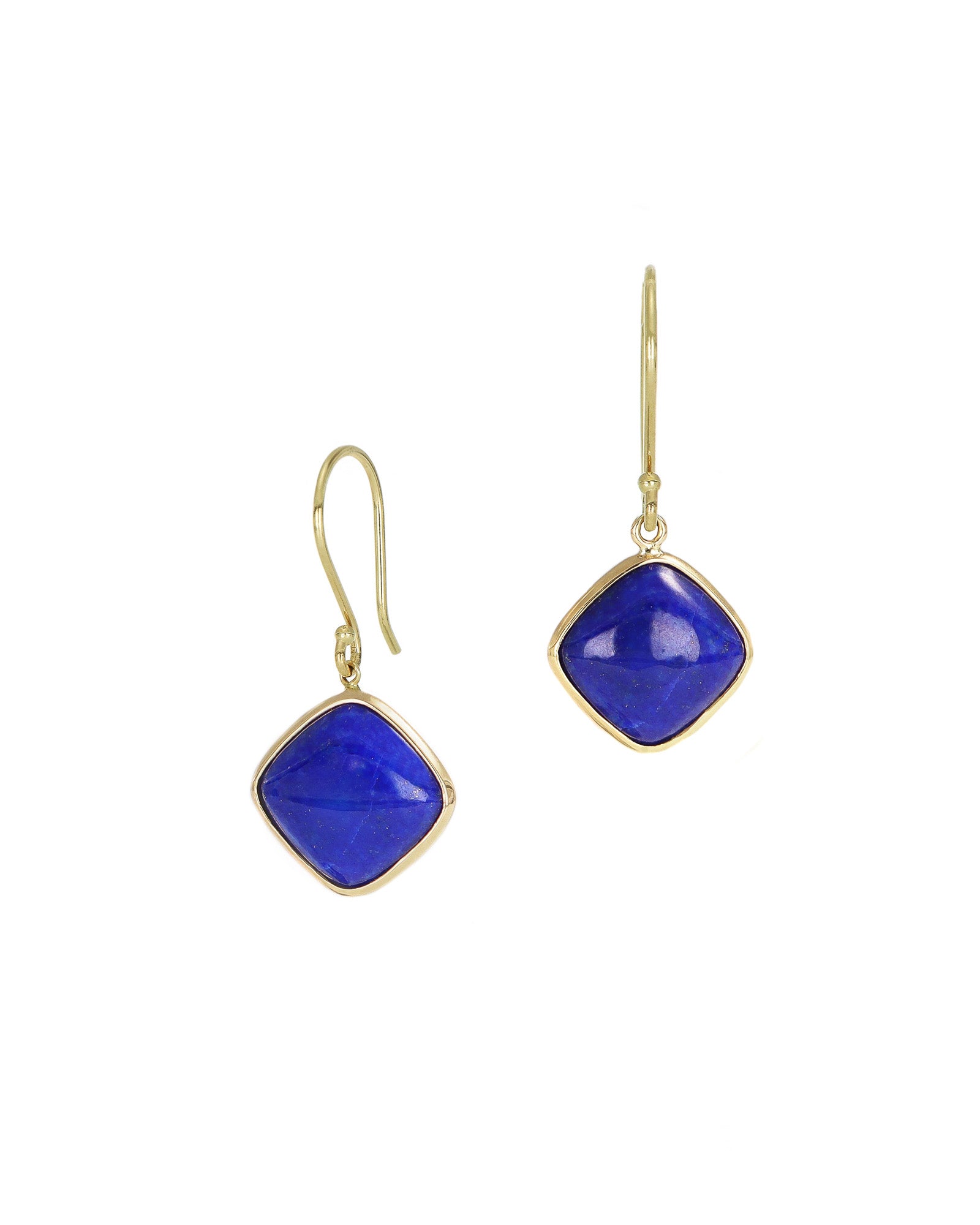 Cushion Lapis Drop Earrings