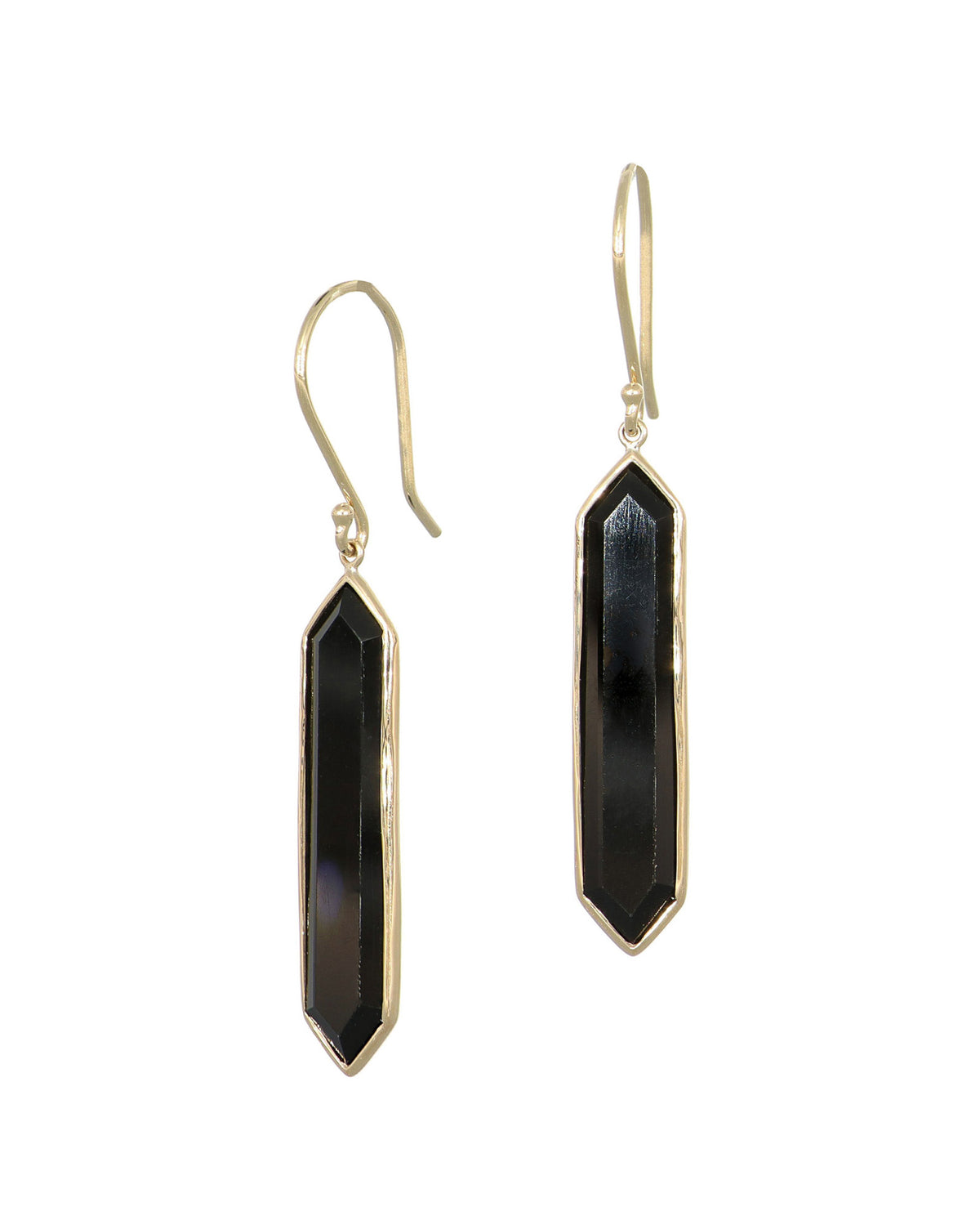 Hexagon Onyx Earrings