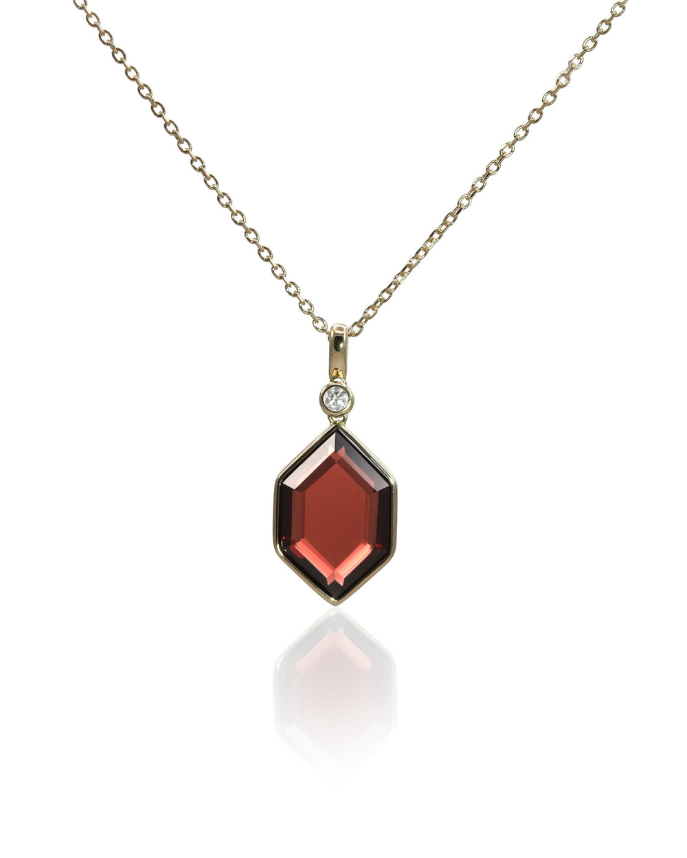 Hexagon Garnet Necklace
