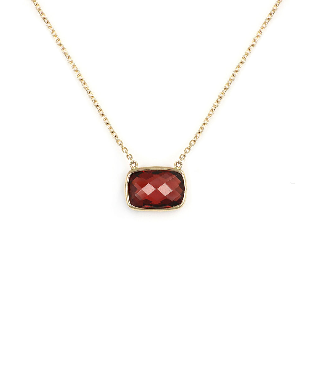 Cushion Garnet Necklace