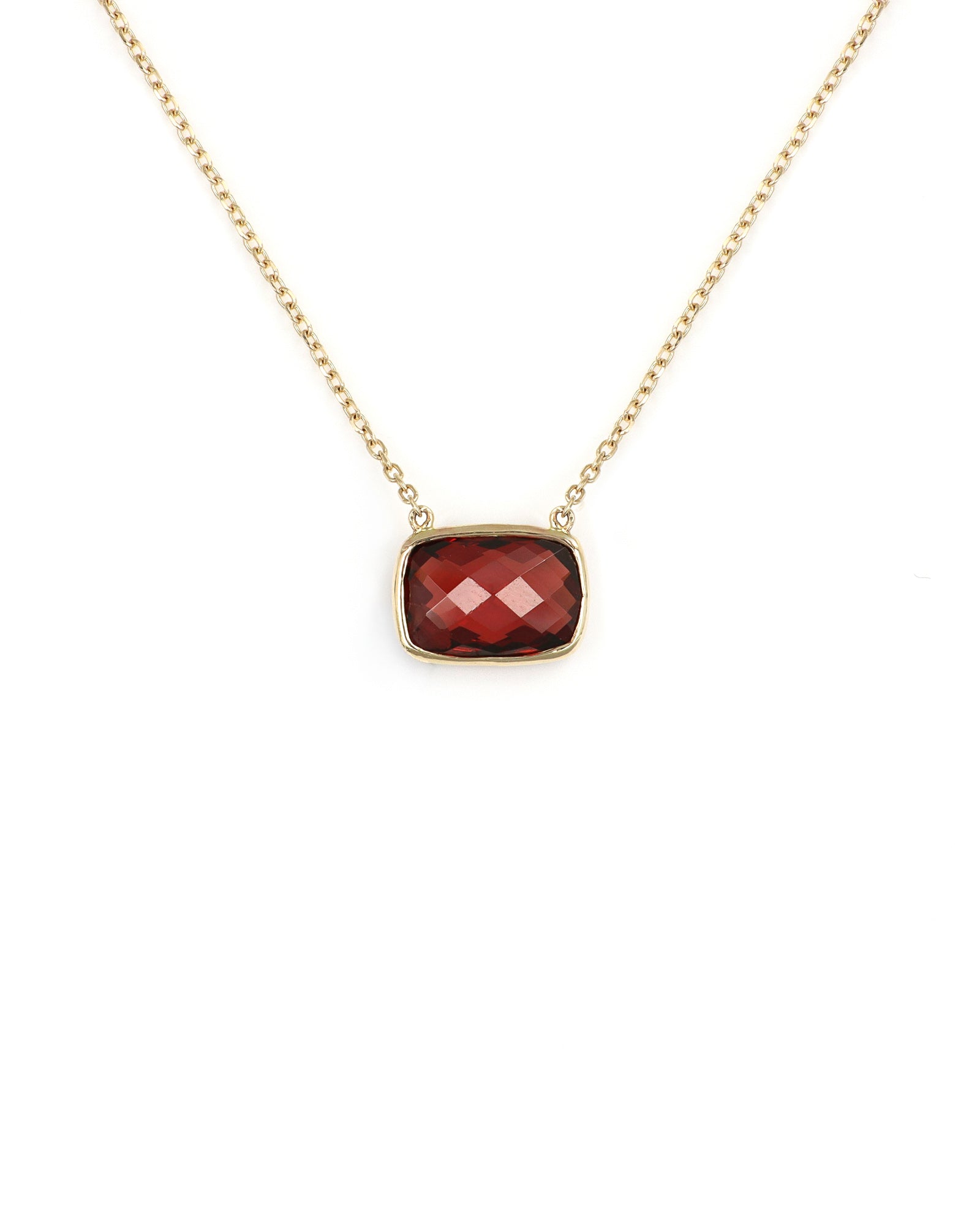 Cushion Garnet Necklace