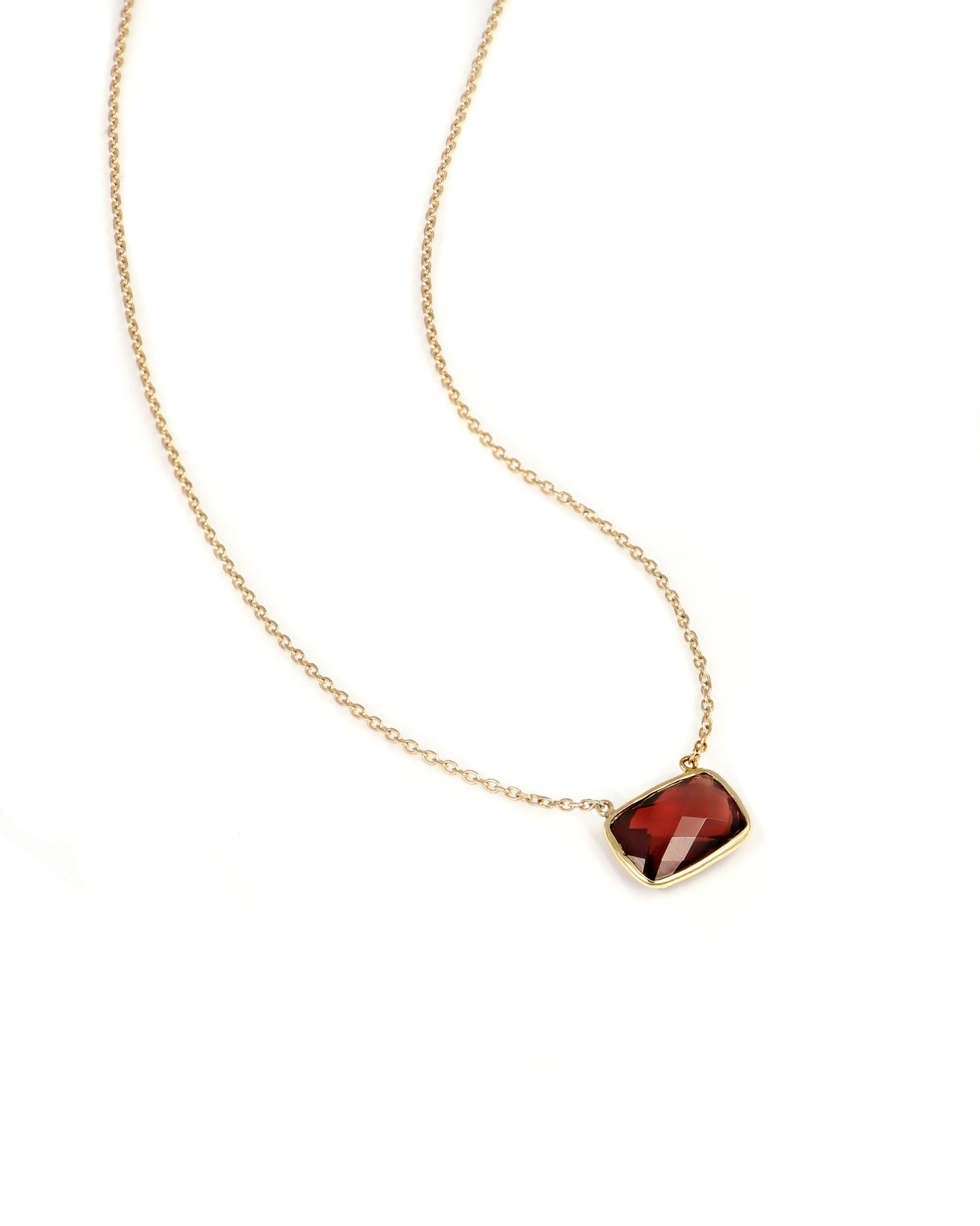 Cushion Garnet Necklace