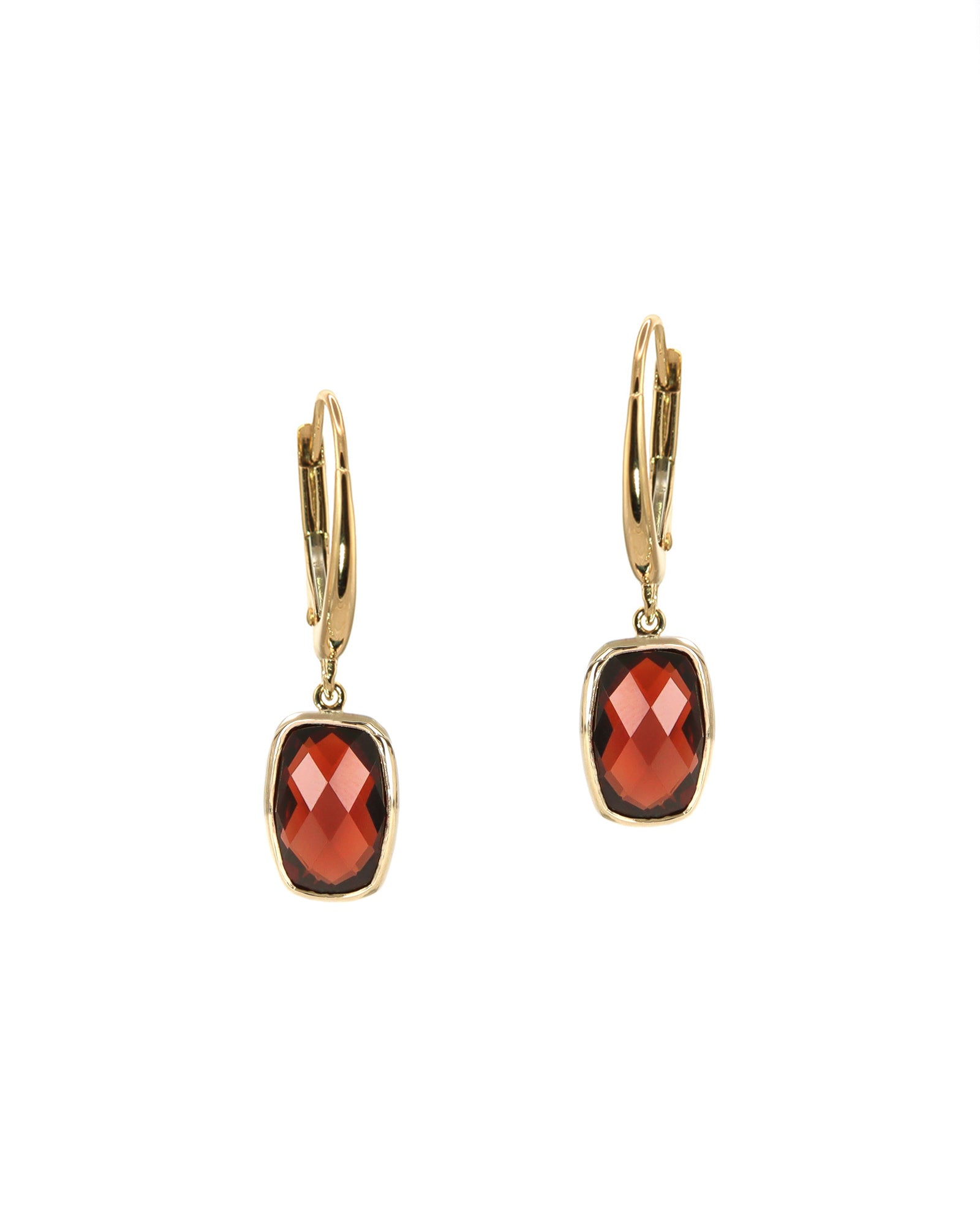 Cushion Garnet Earrings
