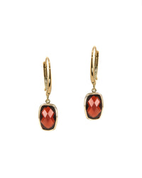Cushion Garnet Earrings