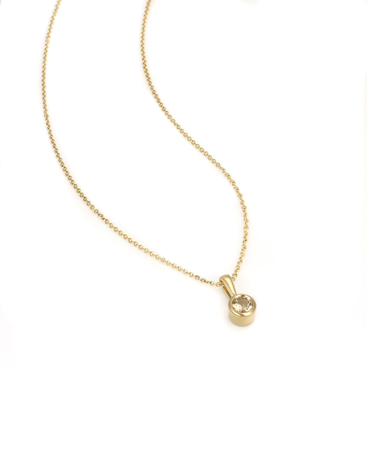 Yellow Sapphire Bezel Pendant