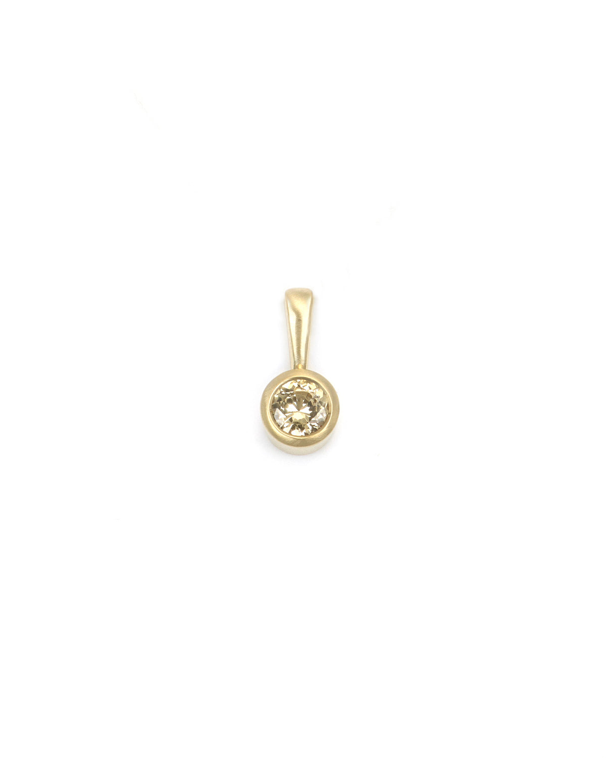 Yellow Sapphire Bezel Pendant