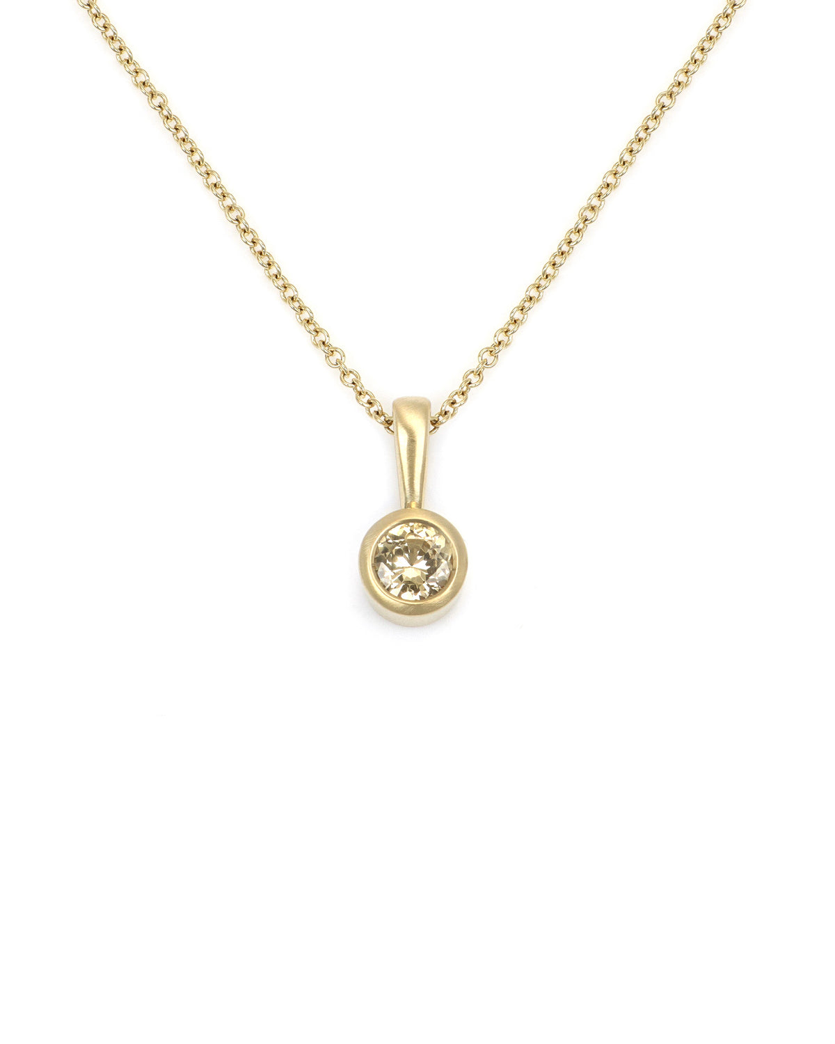 Yellow Sapphire Bezel Pendant