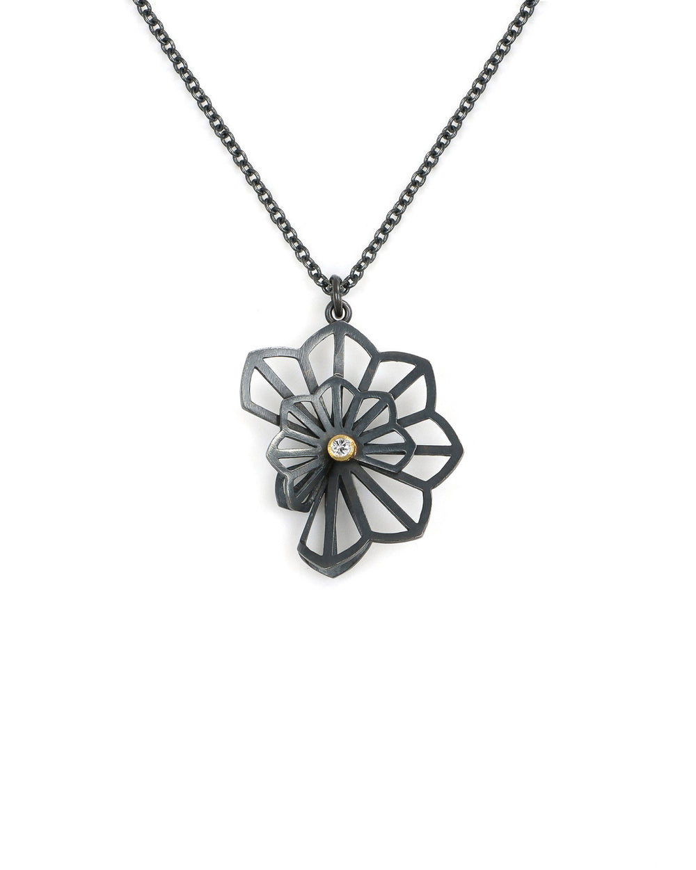 Diamond Accented Hyacinth Fold Necklace