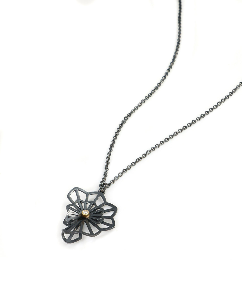 Diamond Accented Hyacinth Fold Necklace
