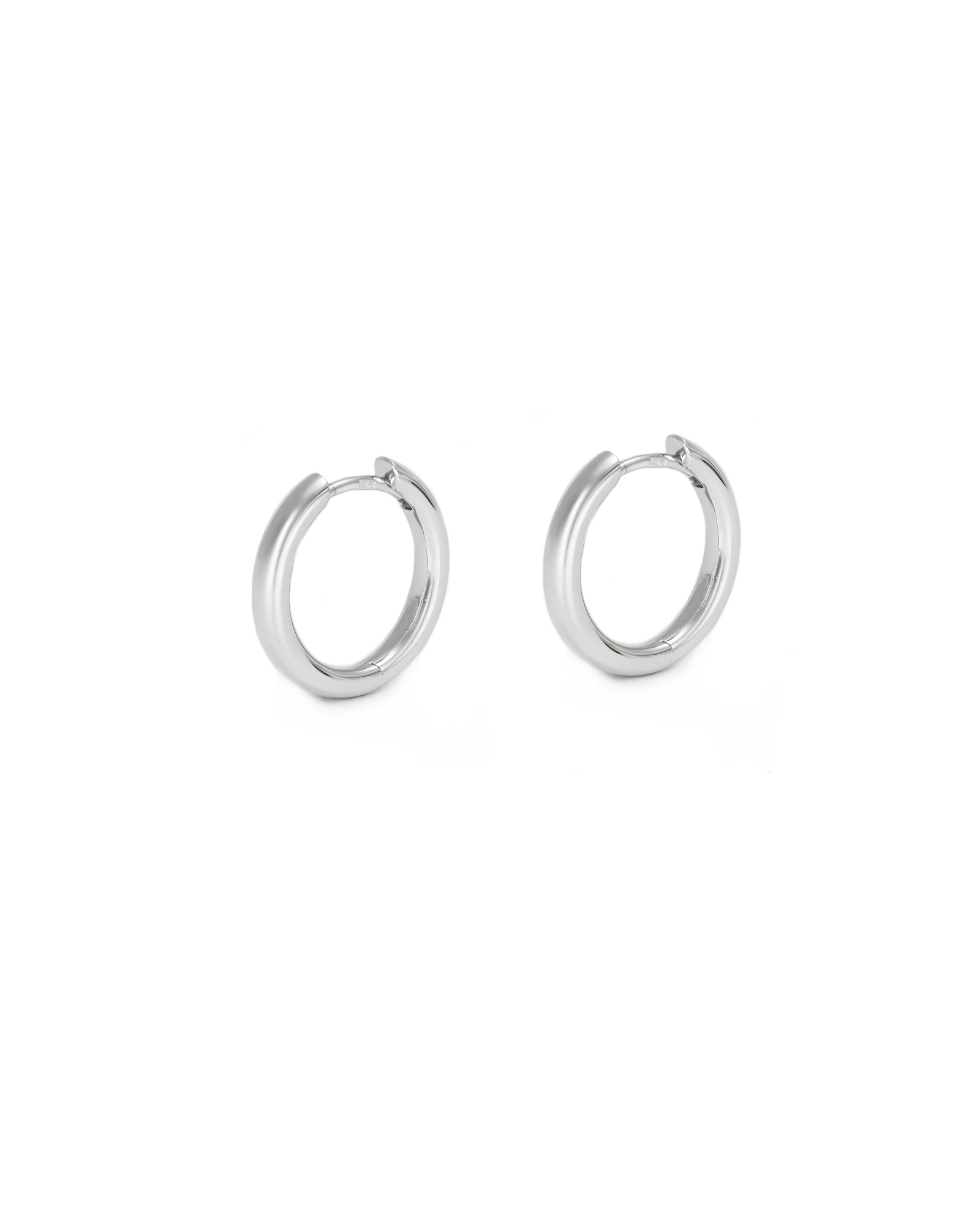 Small White Gold Hoops