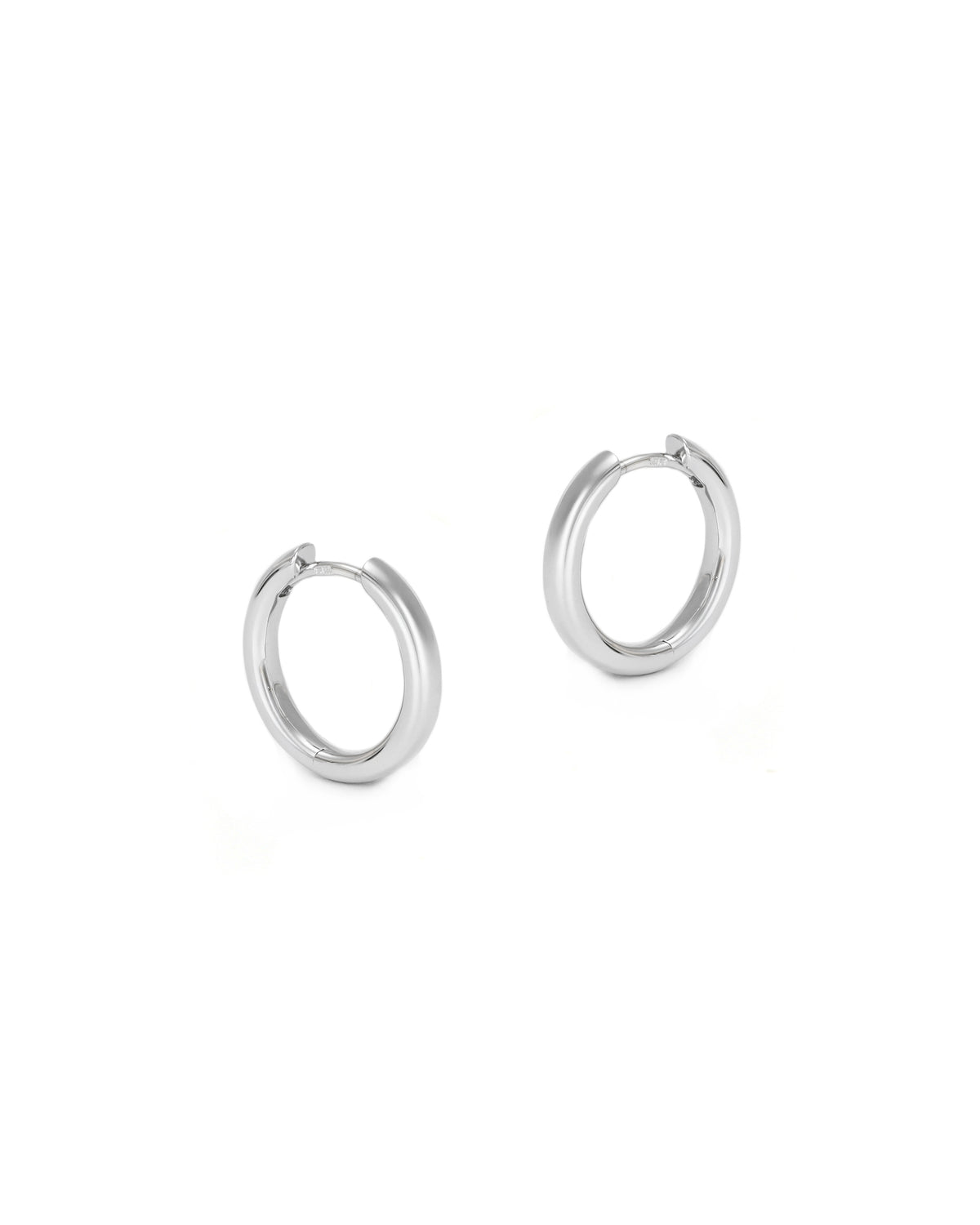 Small White Gold Hoops