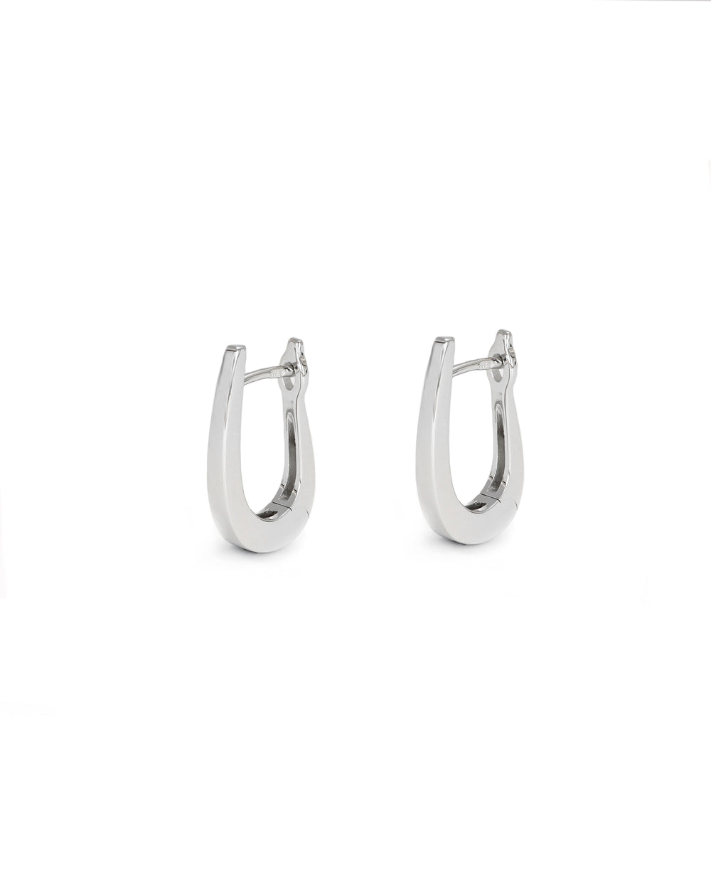 White Gold Oval Hoops