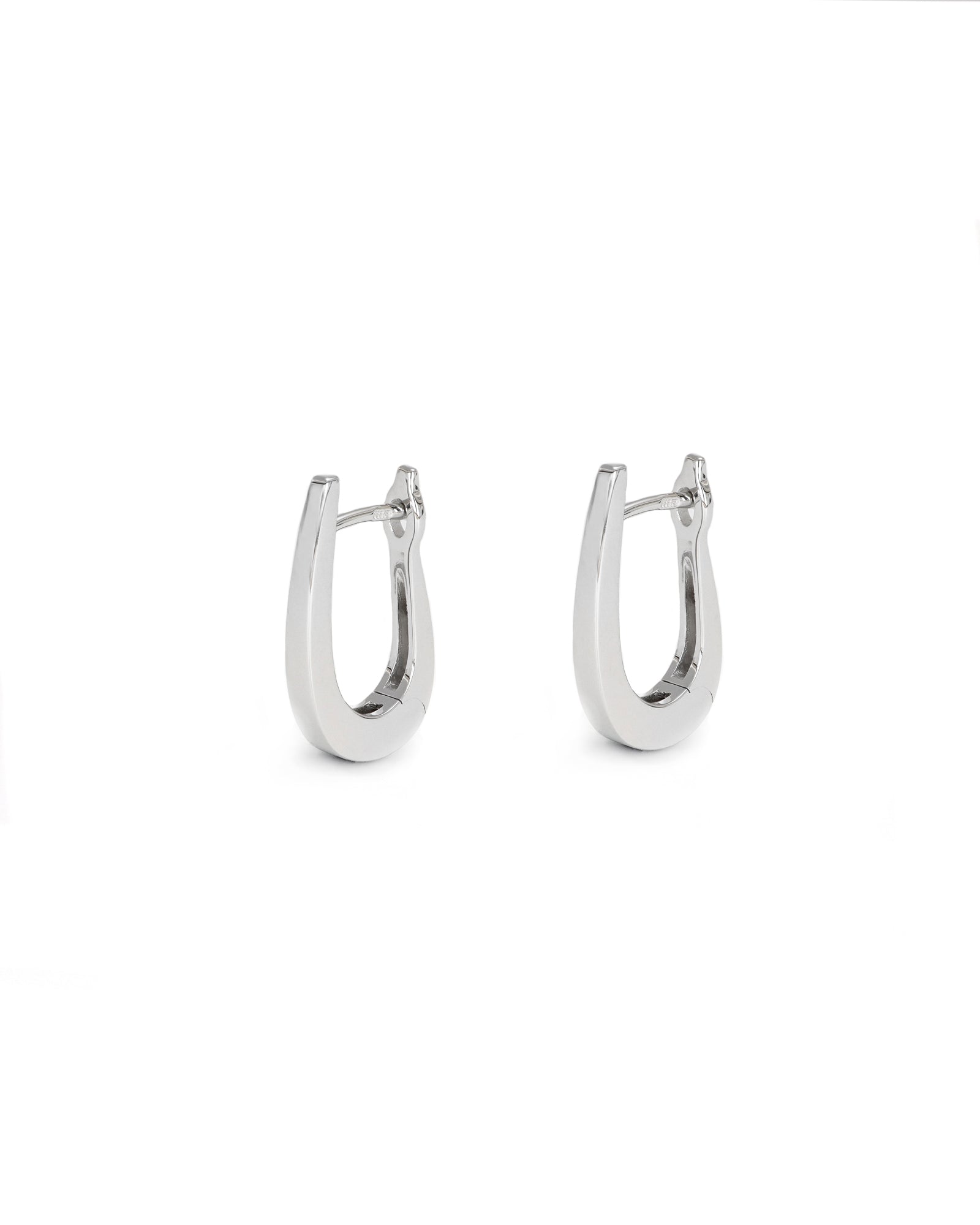 White Gold Oval Hoops