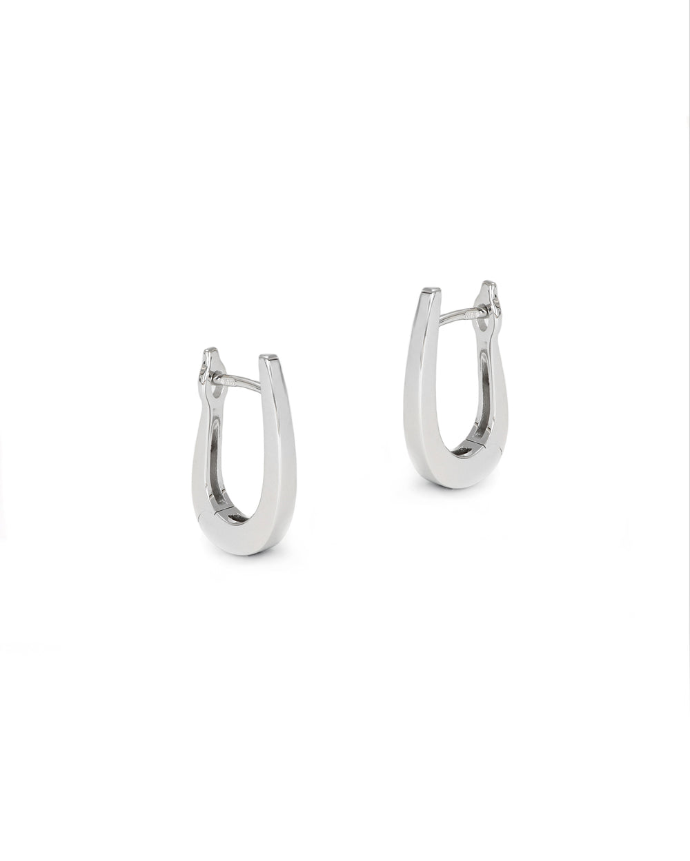 White Gold Oval Hoops