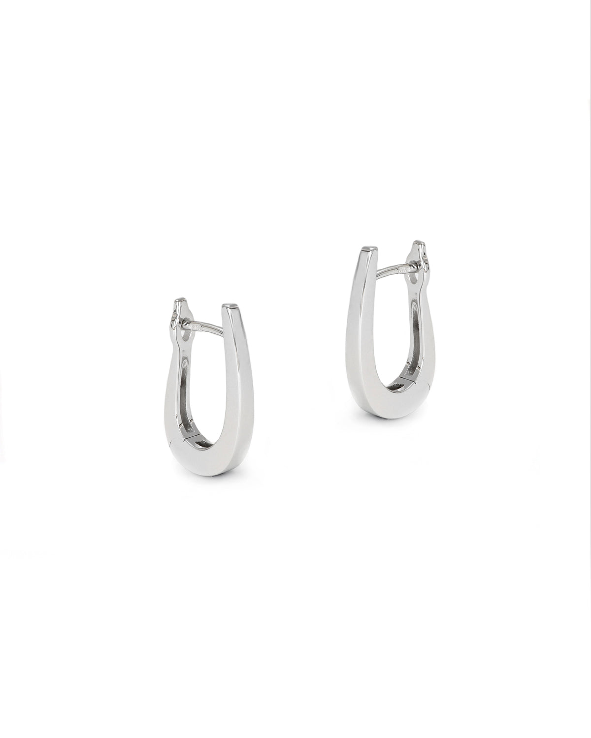 White Gold Oval Hoops