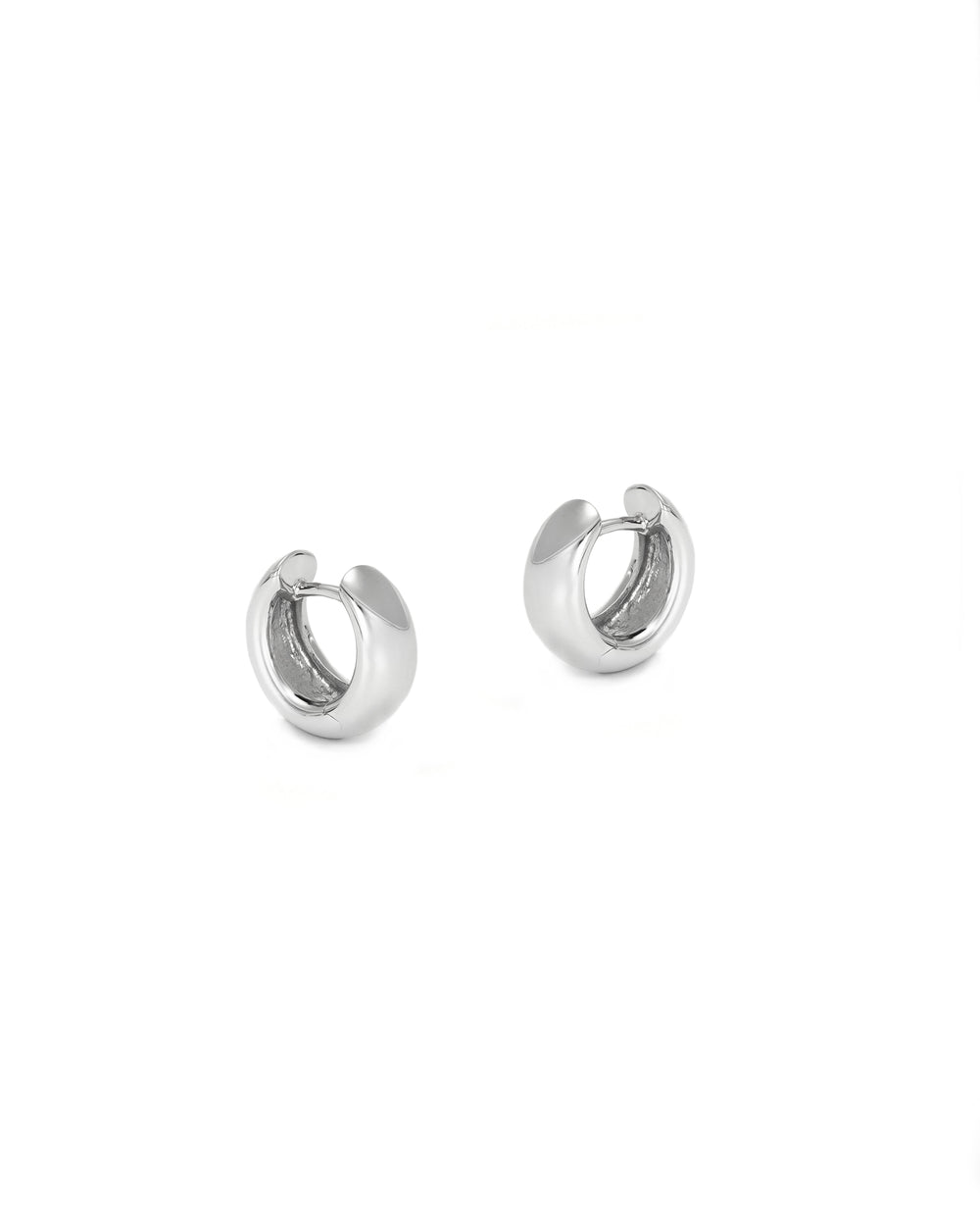 Tapered White Gold Huggies