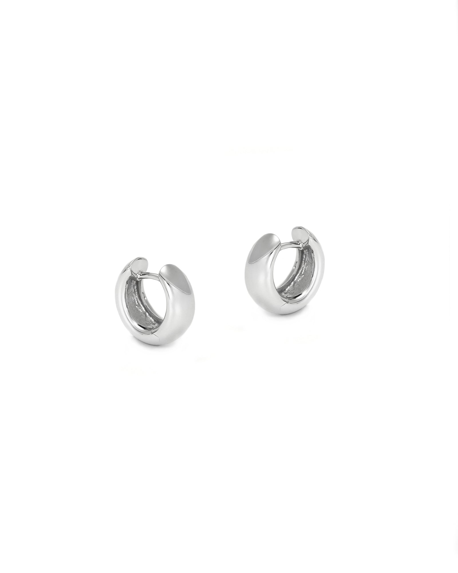 Tapered White Gold Huggies