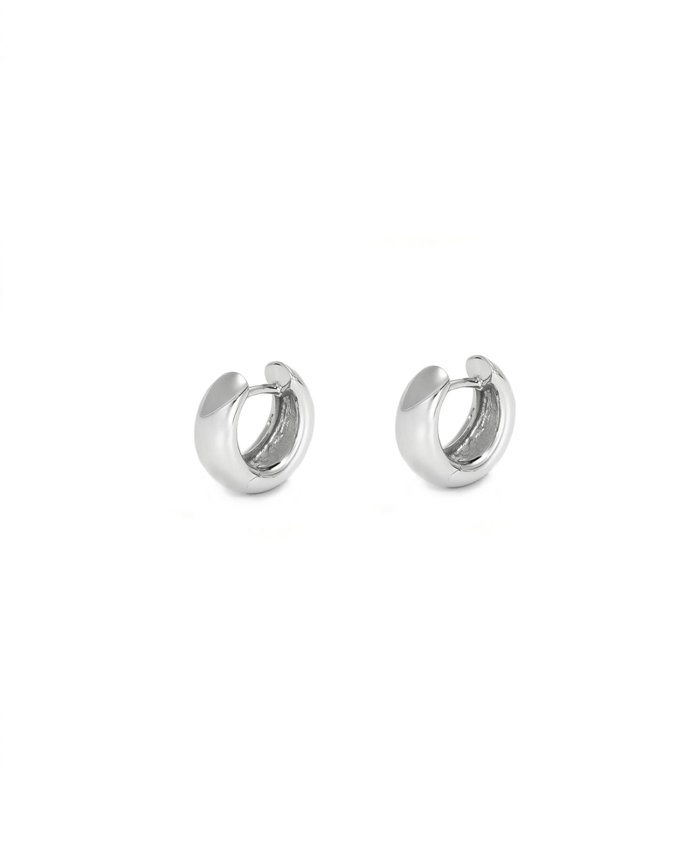 Tapered White Gold Huggies
