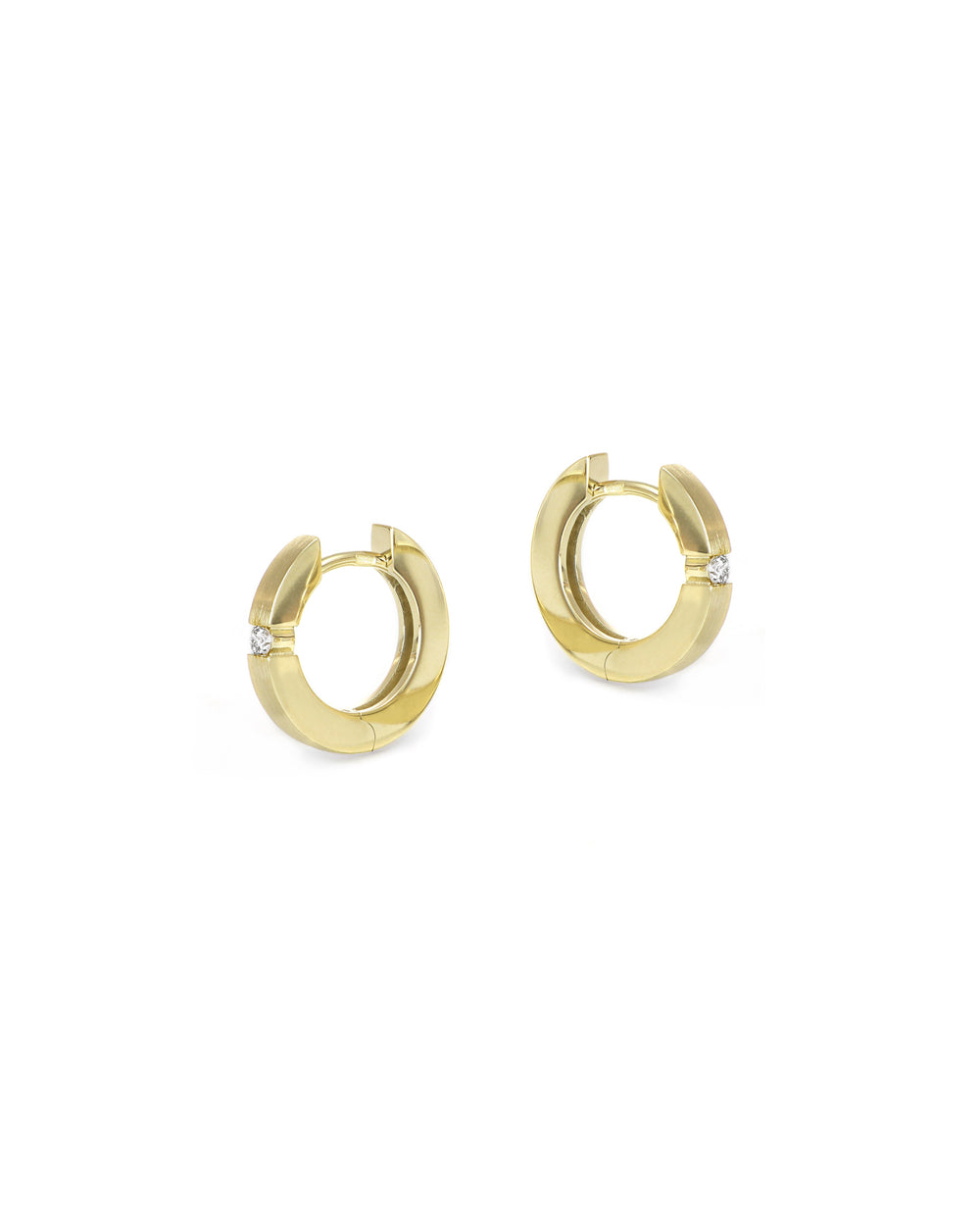 Yellow Gold Diamond Accent Hoops