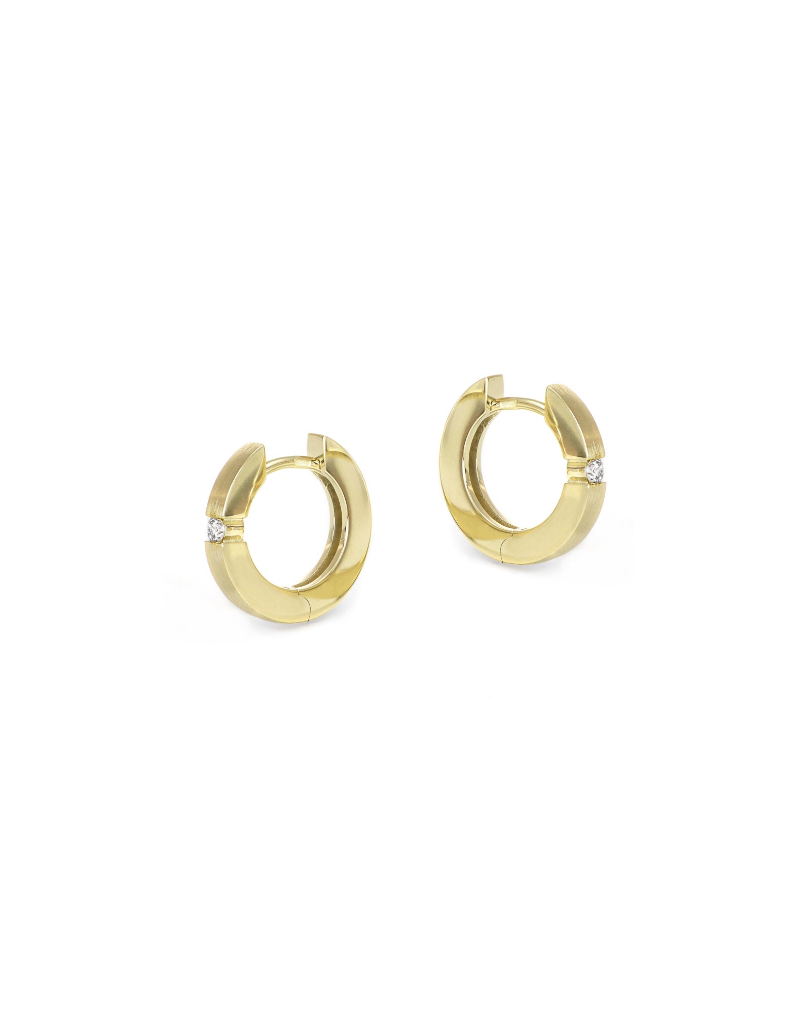 Yellow Gold Diamond Accent Hoops
