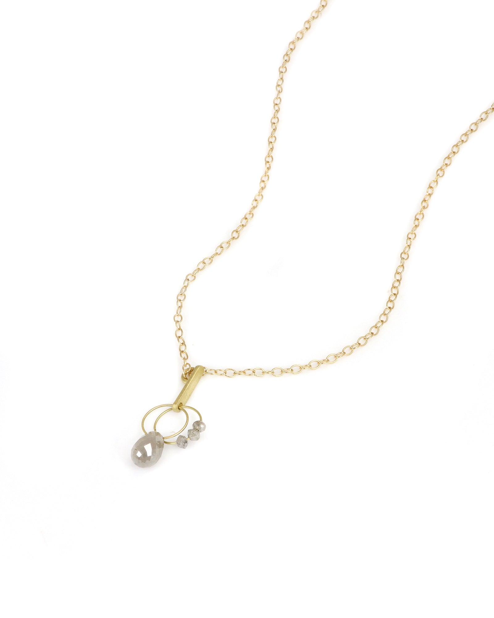 Grey Diamond Mini Tangle Necklace