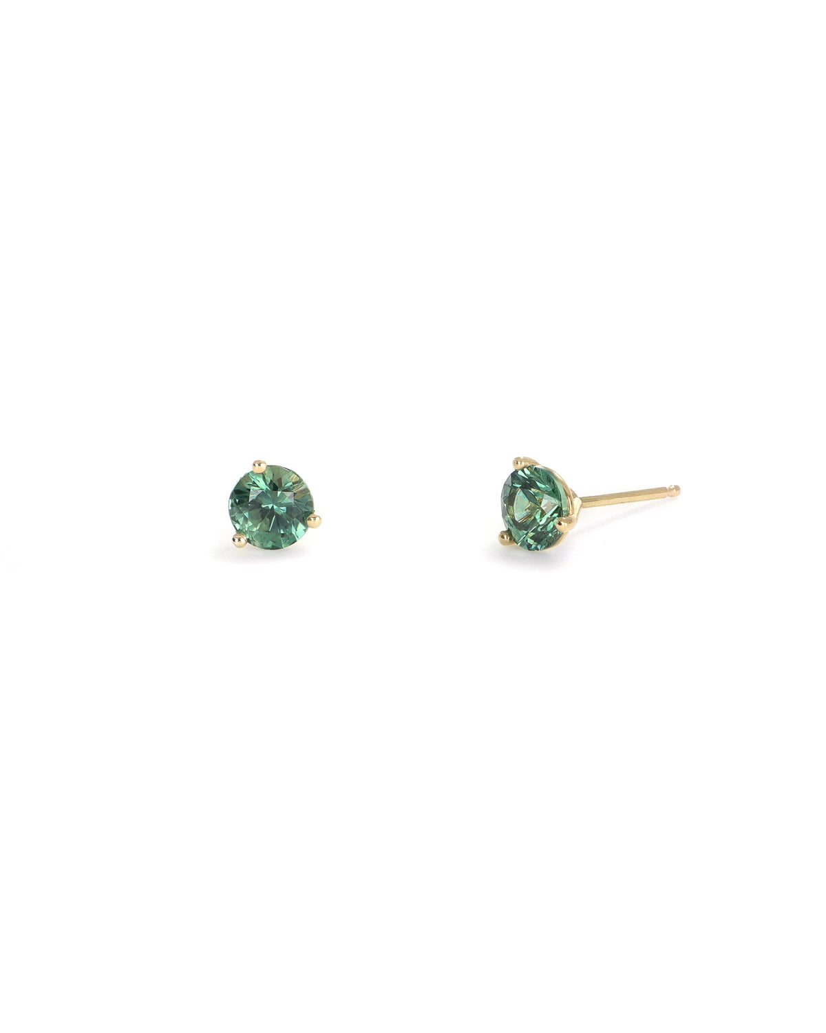 Teal Montana Sapphire Martini Stud Earrings