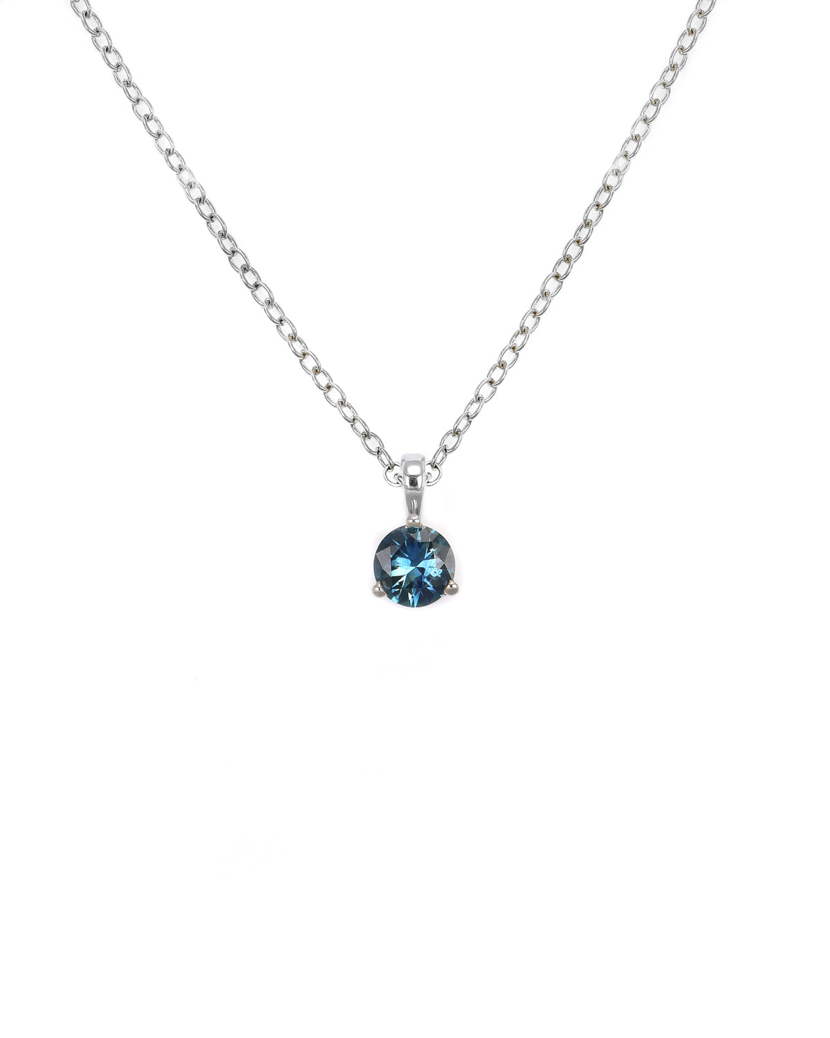White Gold Teal Montana Sapphire Pendant