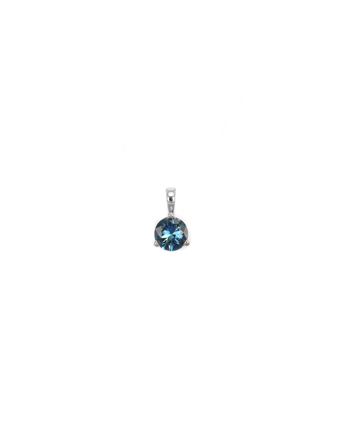 White Gold Teal Montana Sapphire Pendant