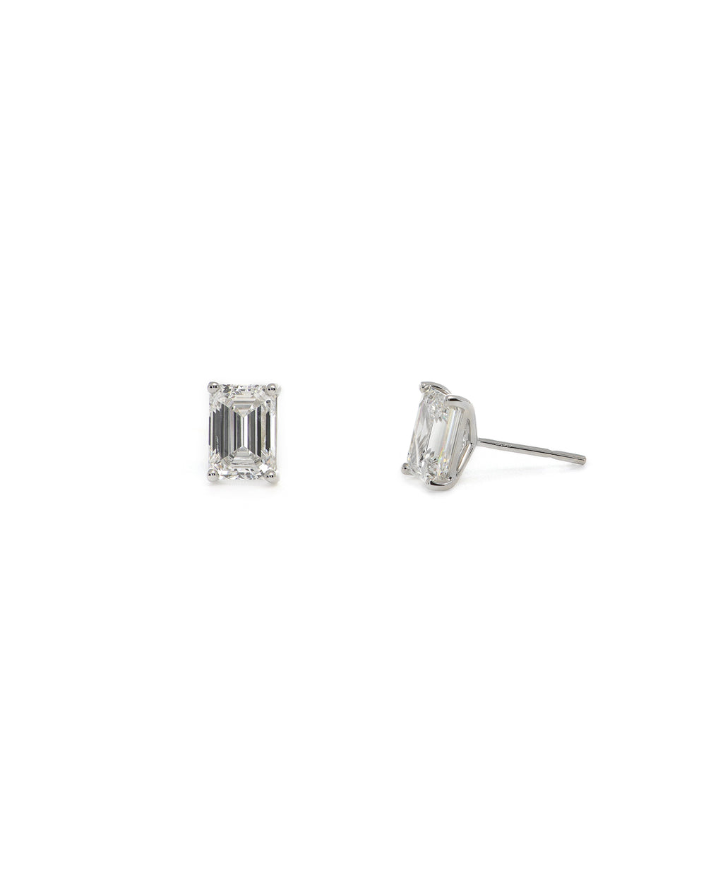 2ct Emerald Cut Lab Grown Stud Earring
