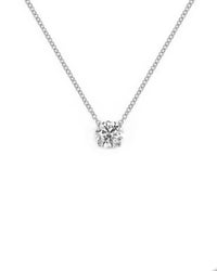 1ct Lab Diamond Solitaire White Gold Necklaces