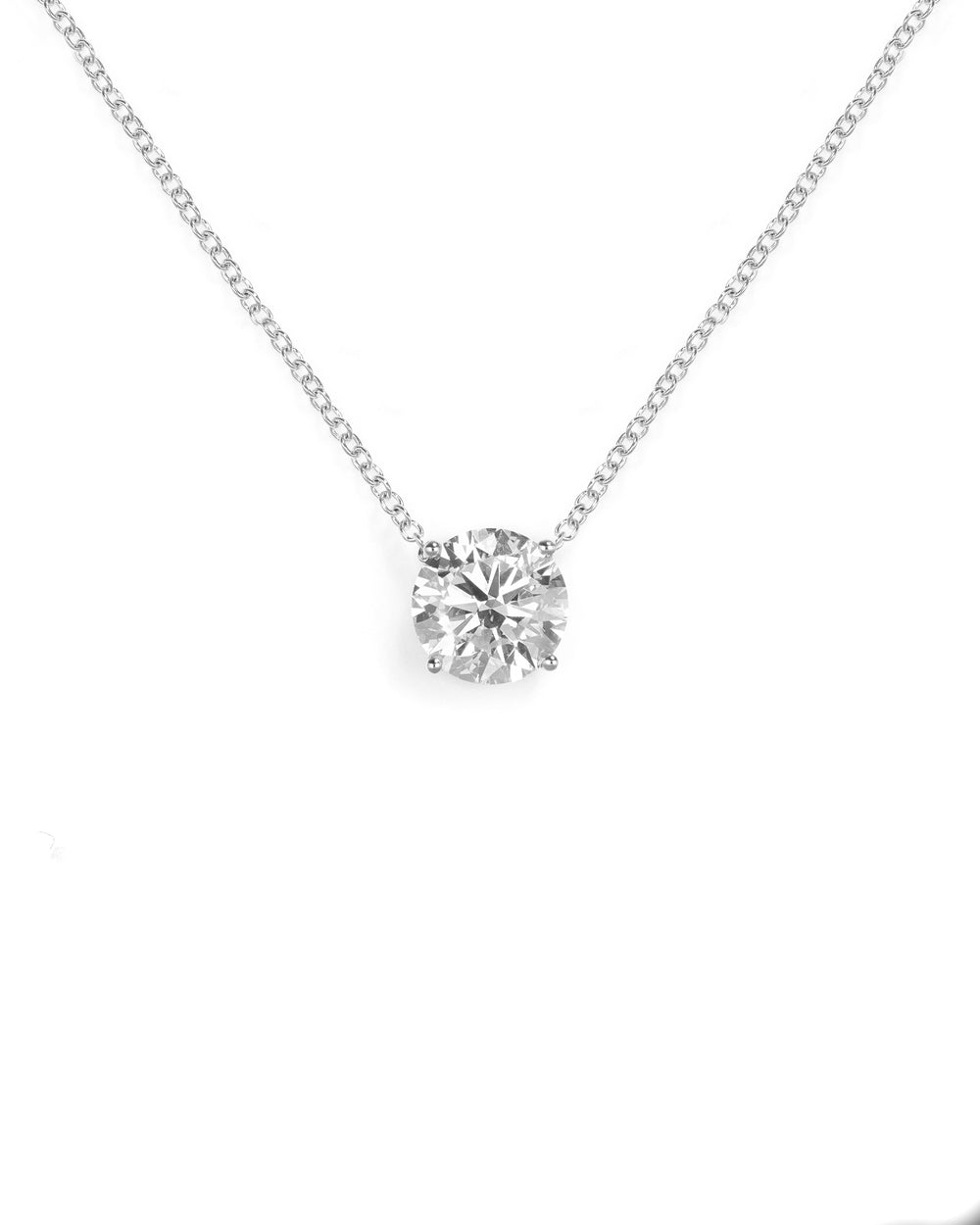 1.50ct Lab Diamond Solitaire White Gold Necklaces