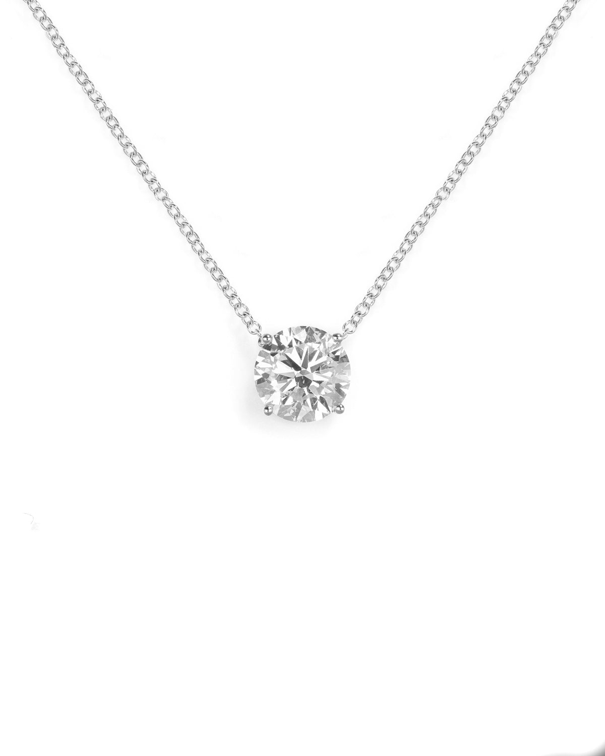 1.50ct Lab Diamond Solitaire White Gold Necklaces