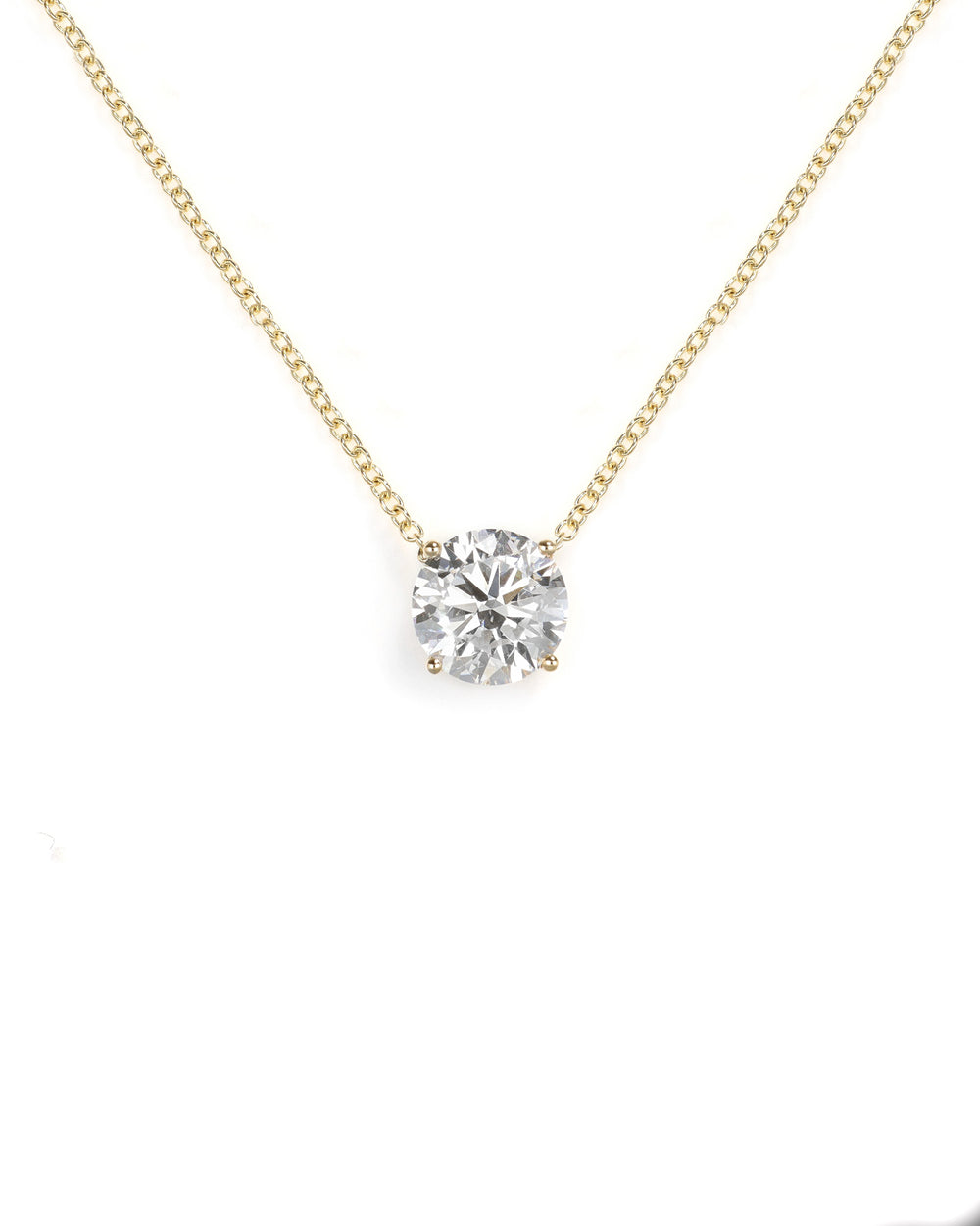 1.50ct Lab Diamond Solitaire Yellow Gold Necklaces