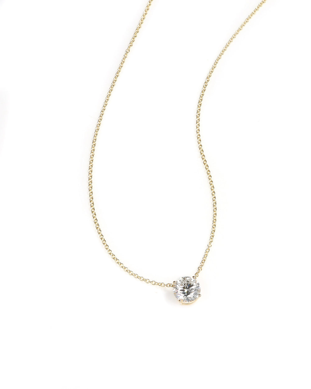 1.50ct Lab Diamond Solitaire Yellow Gold Necklace