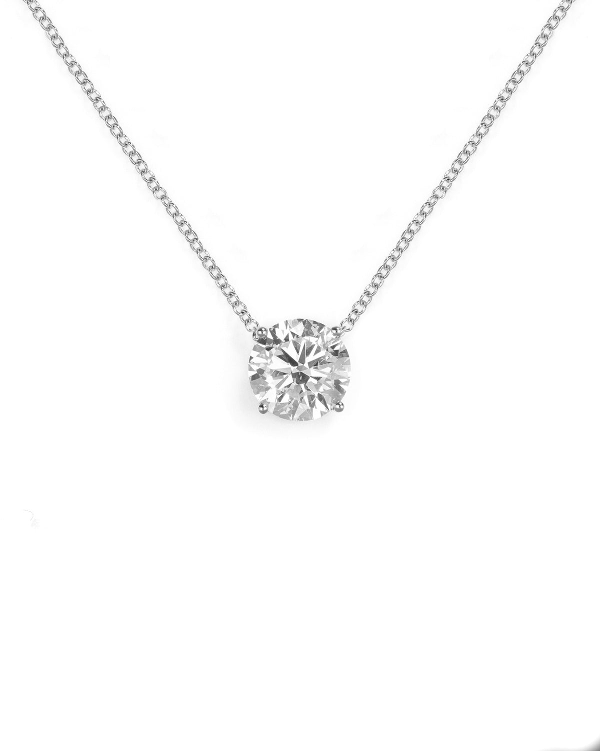 2ct Lab Diamond Solitaire White Gold Necklaces