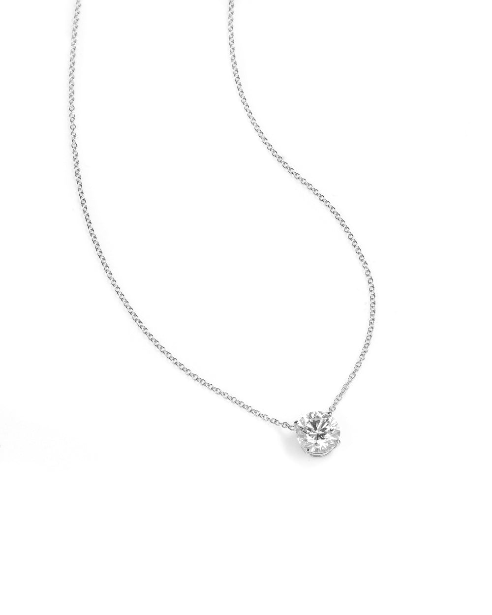 2ct Lab Diamond Solitaire White Gold Necklace