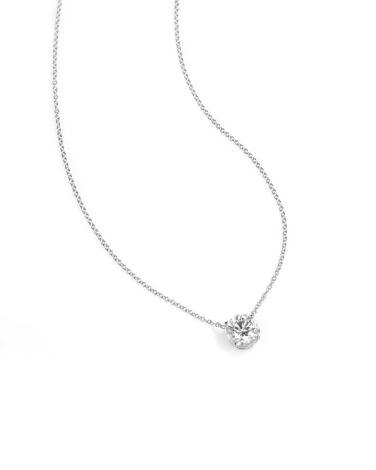 2ct Lab Diamond Solitaire White Gold Necklace